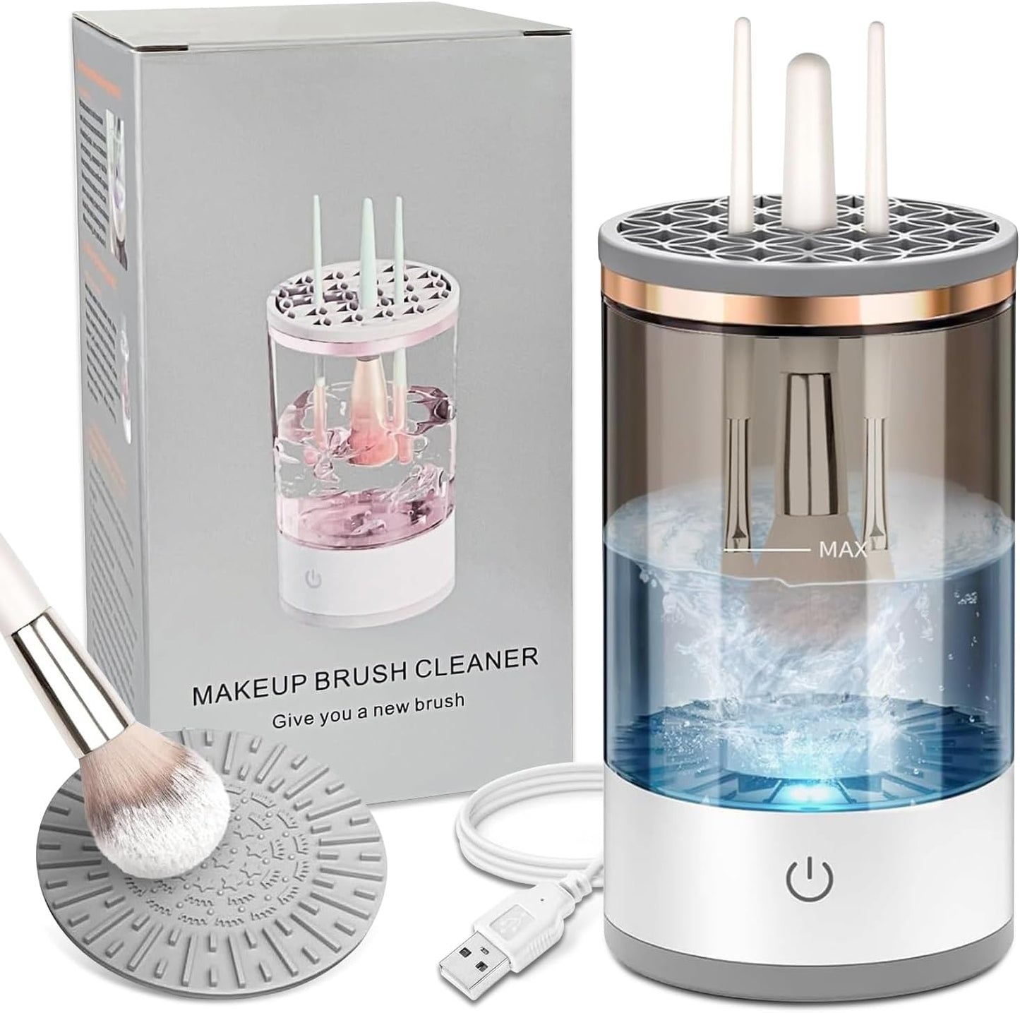 Electric Makeup Brush Cleaner - Efficient Electric Makeup Brush Cleaner Machine for Thorough Brush Cleaning, Ideal for Makeup Artists & Enthusiasts